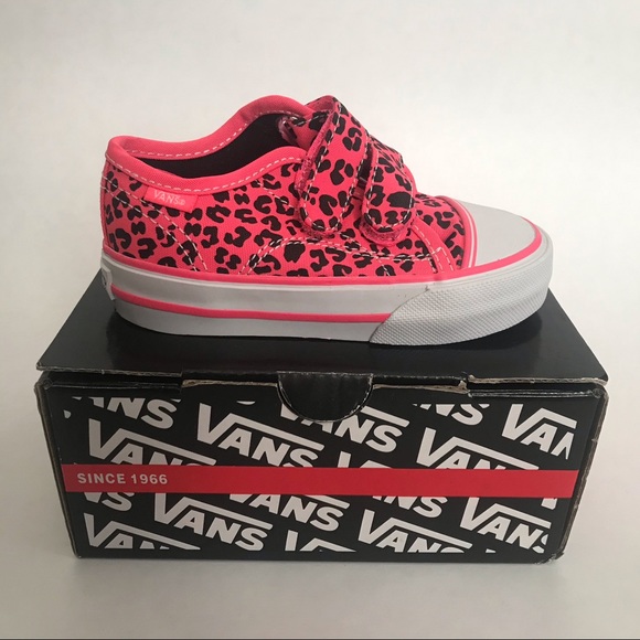 Vans Hot Pink Leopard Print Toddler Shoes - Picture 1 of 7
